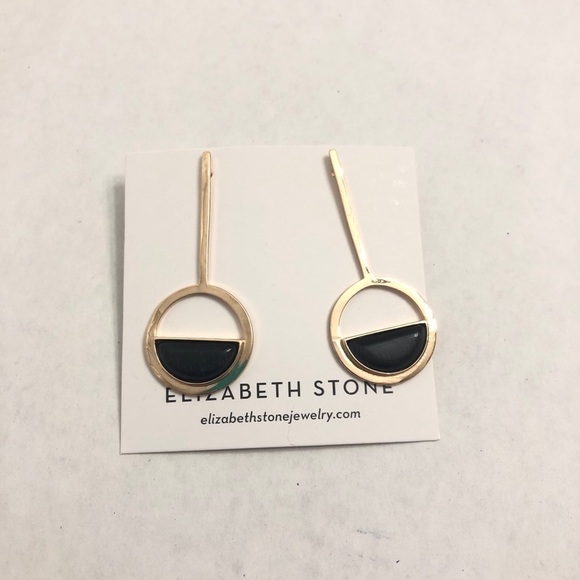 Elizabeth Stone Jewelry - Elizabeth Stone Moongazer Drop Earrings Gold - New